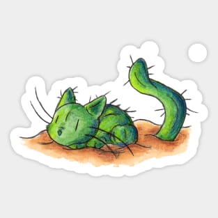 Kitty in the Cacti Sticker